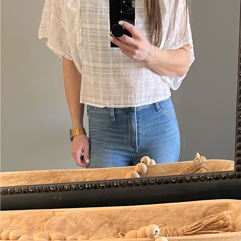 White Ruffled Women's Top - Picture 2 of 4